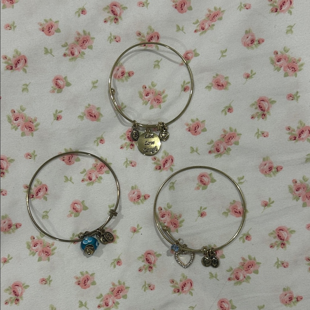 Gold Charm Bracelet Set